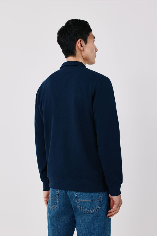 Cortefiel Zip neck sweatshirt Navy