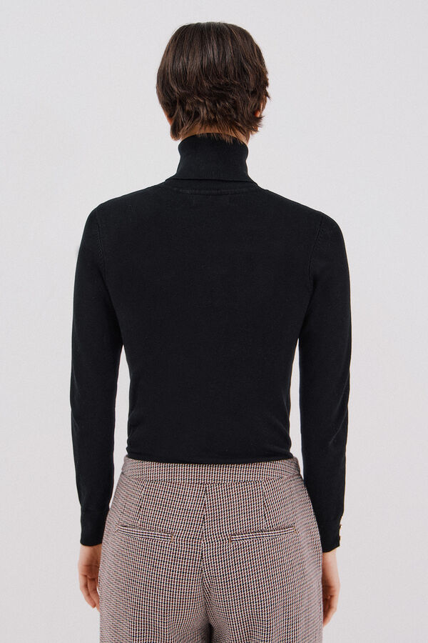 Cortefiel Short-sleeved jumper Black