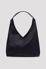 Cortefiel Nylon hobo bag Dark brown
