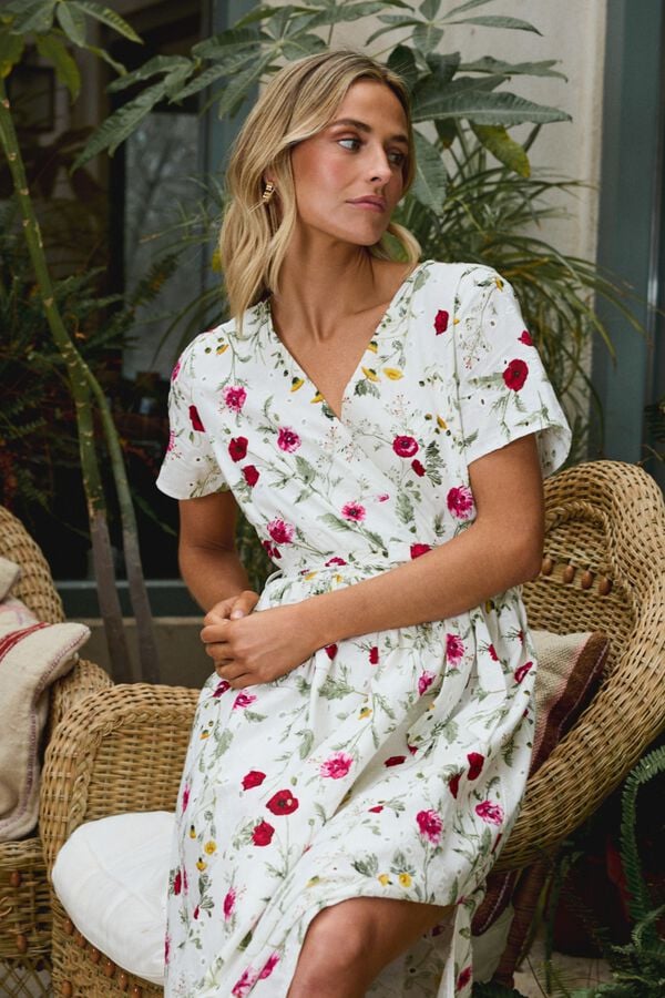 Pol&iacute;n Et Moi Vestido comprido Bruna Impress&atilde;o