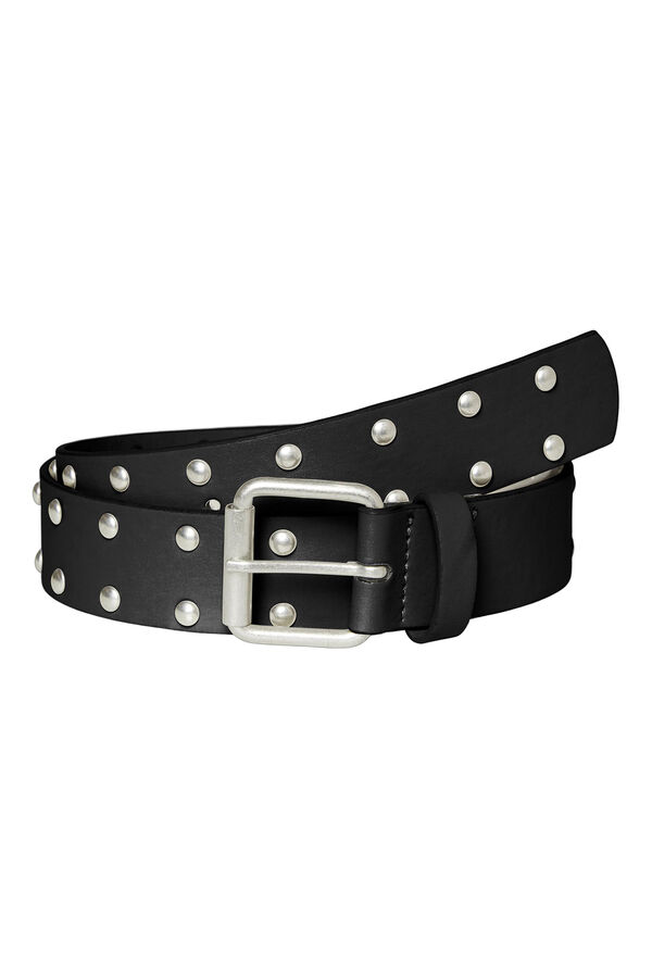 Cortefiel Leather-effect belt Black