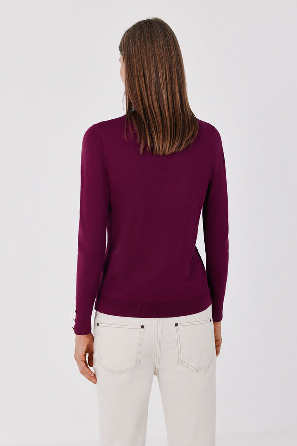 Cortefiel Round neck jumper Maroon