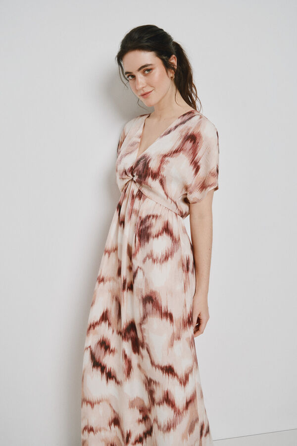Vero Moda Vestido comprido de manga curta Castanho