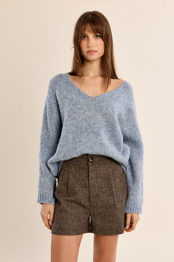 Molly Bracken Camisola gola em V Azul