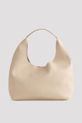 Cortefiel Basic hobo bag Ivory