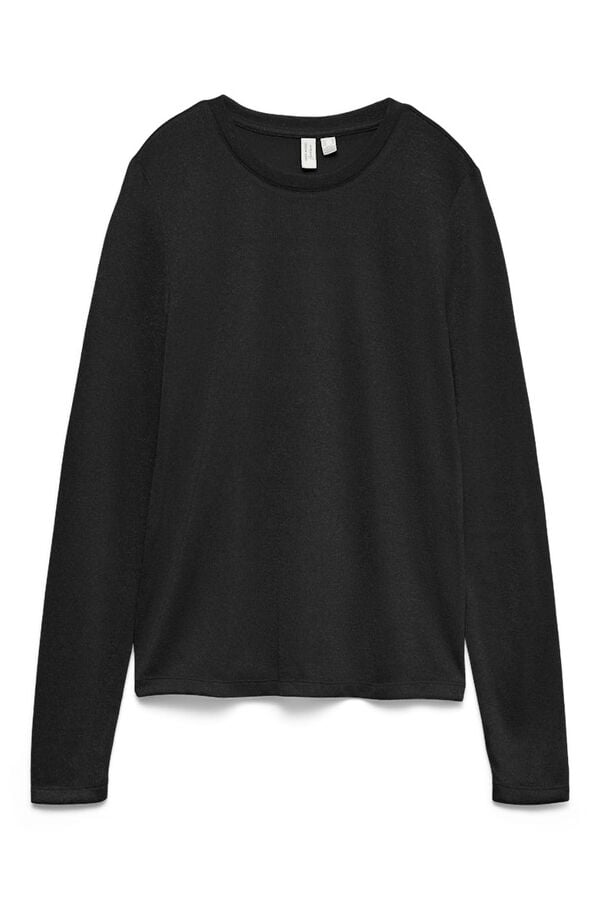 Vero Moda Metallic fabric jersey-knit top Black