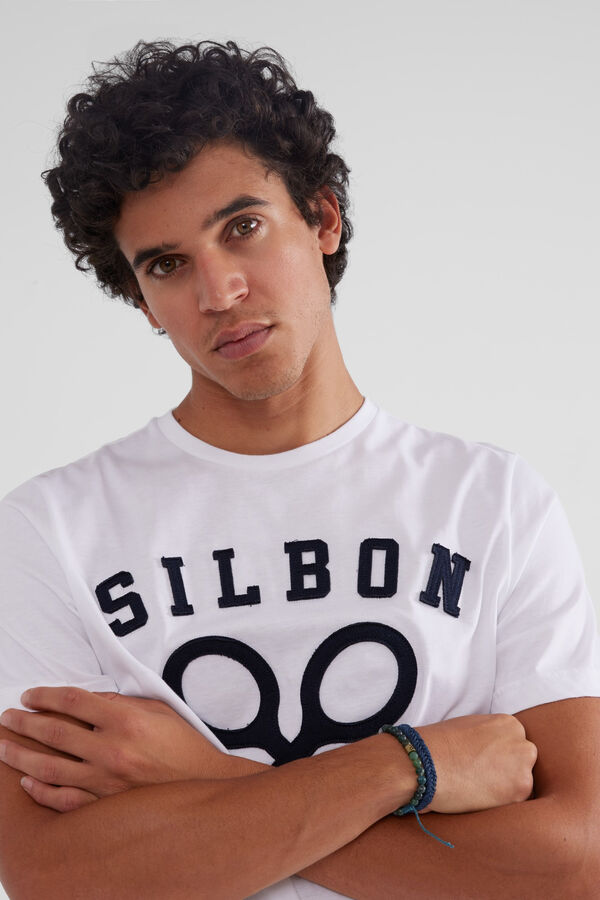 Silbon White racket branding T-shirt White
