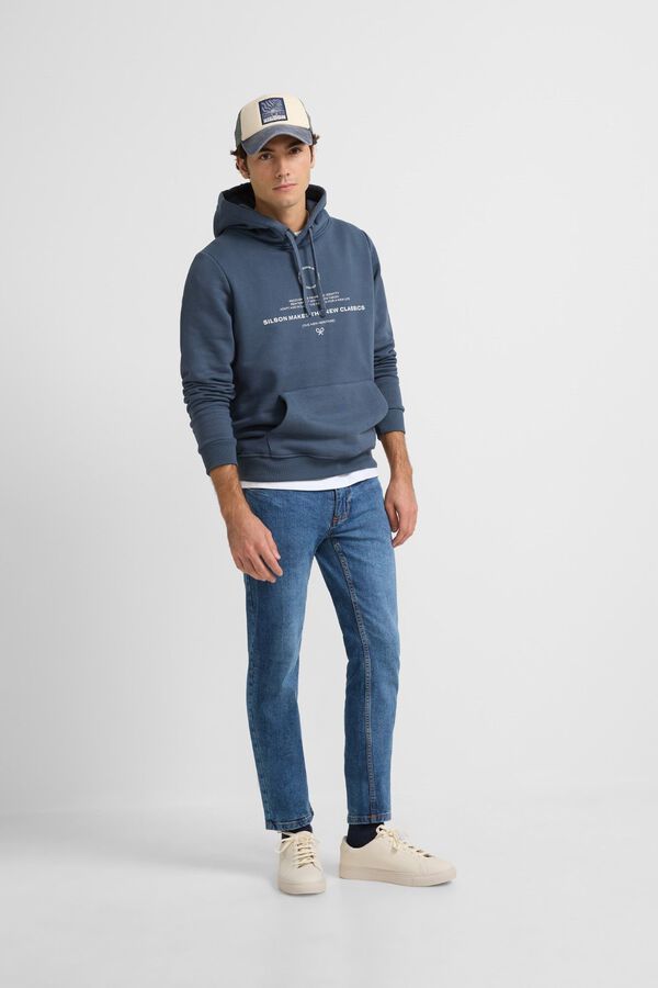 Silbon Novo Sweatshirt cl&aacute;ssico com capuz Azul