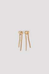 Cortefiel Pendientes nudo cadenas Dorado