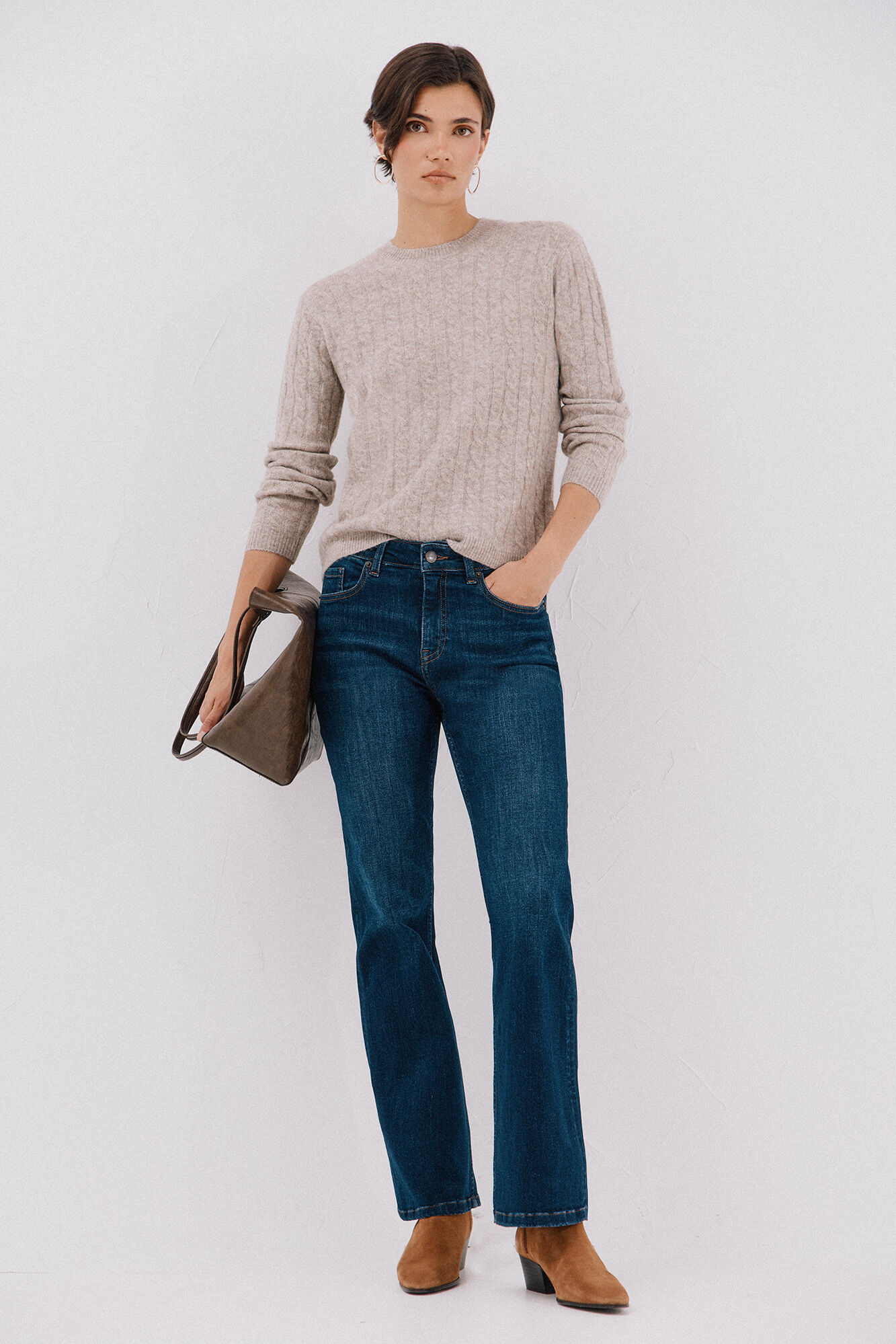 Cortefiel Soft jersey with cross-knit