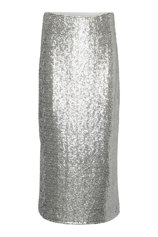 Vero Moda Saia midi de lantejoulas  Cinzento