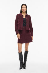 Vila Saia curta de veludo cotel&ecirc; Roxo