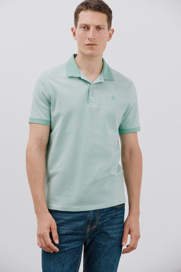 Cortefiel Oxford polo shirt Green