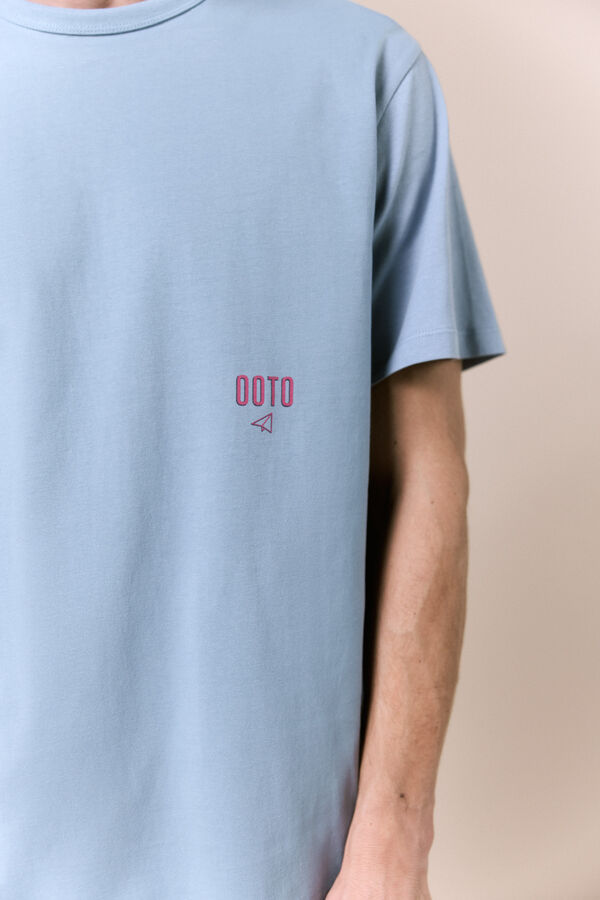 OOTO T-shirt lavada com logo Azul