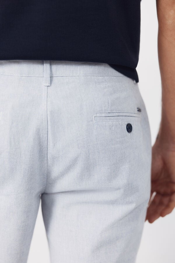 Cortefiel Bermuda oxford fabric Blue