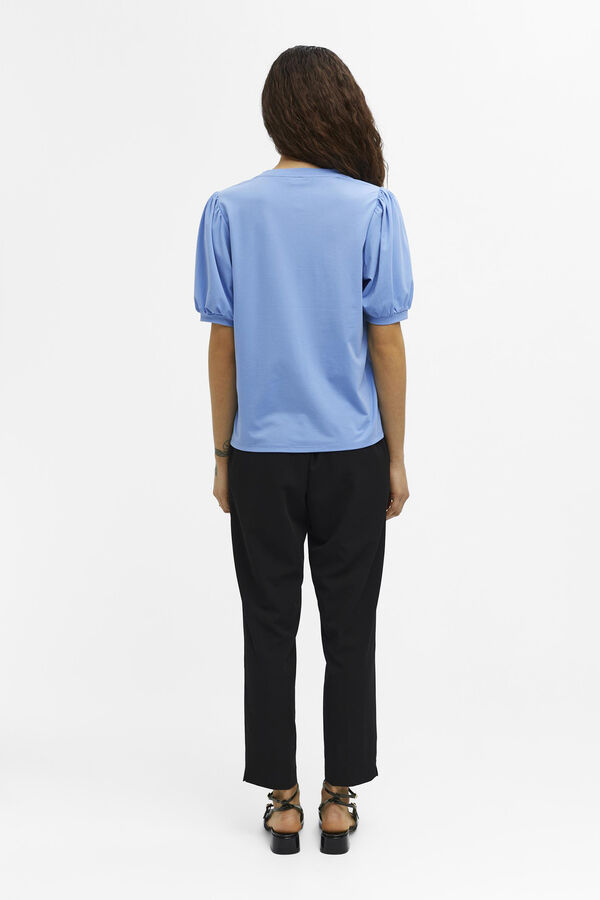 Cortefiel Camiseta con mangas globo Azul