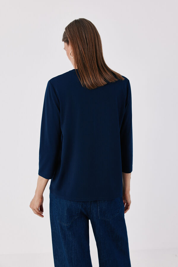Cortefiel Henley T-shirt Navy