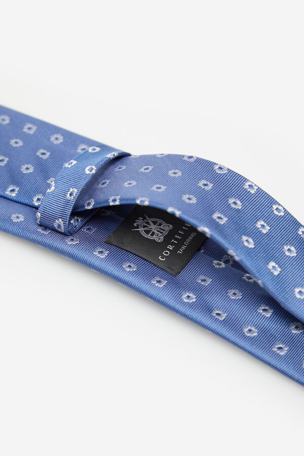 Cortefiel Geometric motif tie Blue