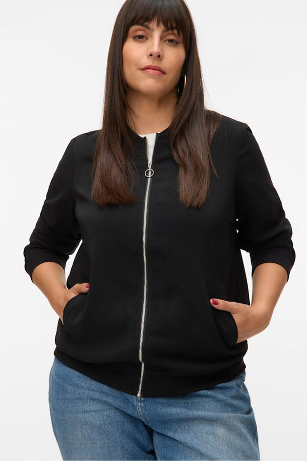Vero Moda Curve Blusão bomber plus size Preto