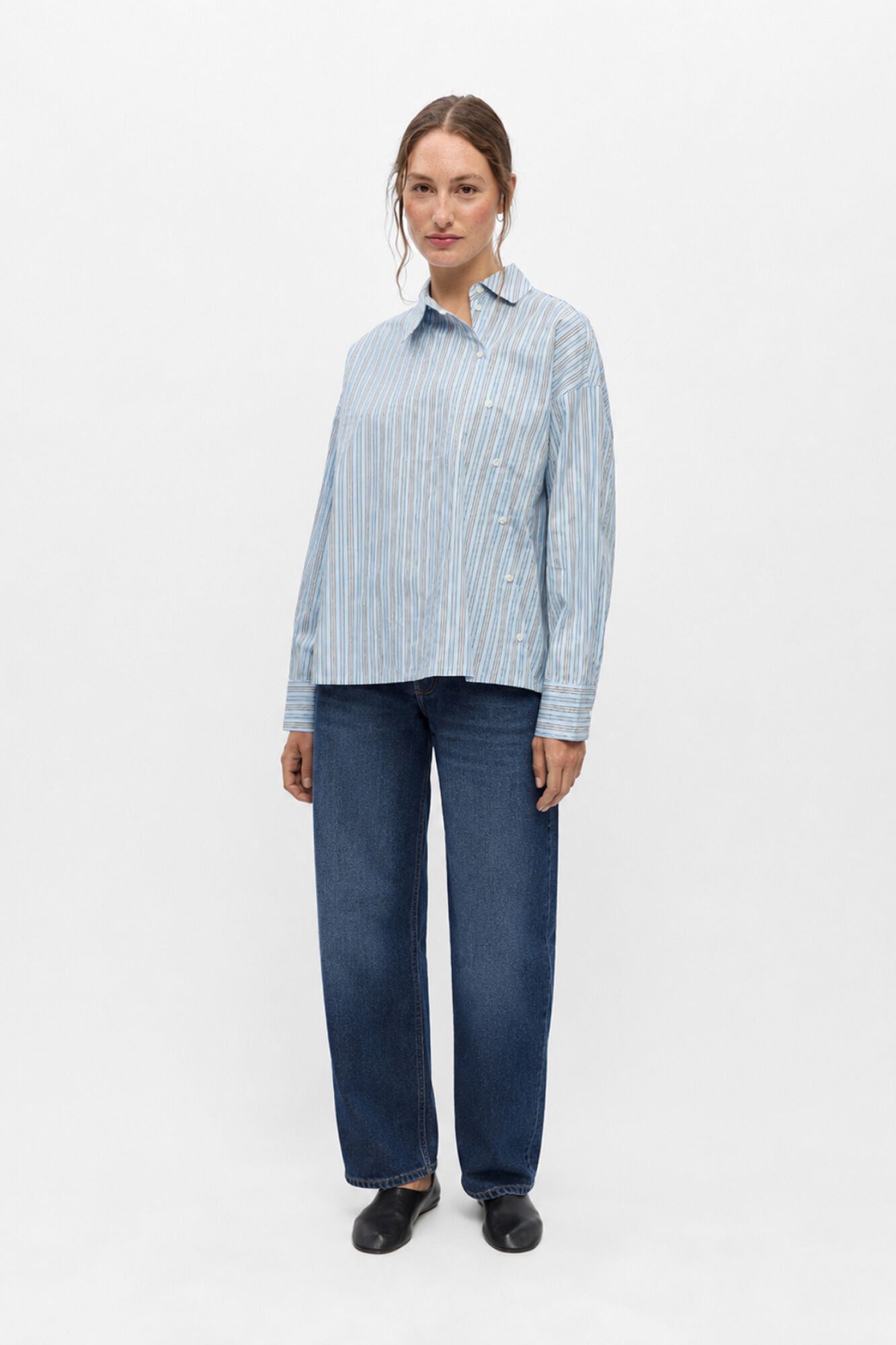 Object Camisa assim&eacute;trica &agrave;s riscas