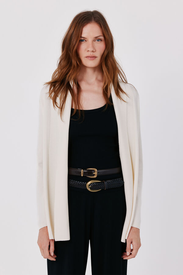 Cortefiel Shawl collar jacket Ivory