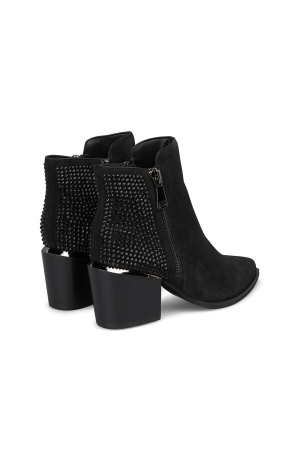 Cortefiel Glitter zip fastening boot Black