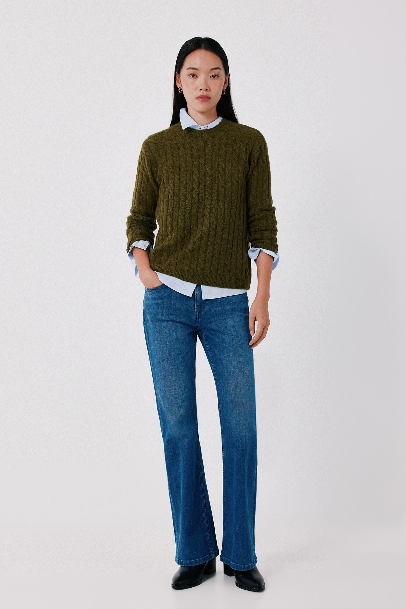 Cortefiel Soft cross<br>- knit jumper