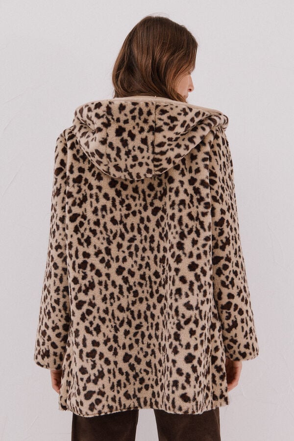 Cortefiel reversible double-sided effect coat Ivory