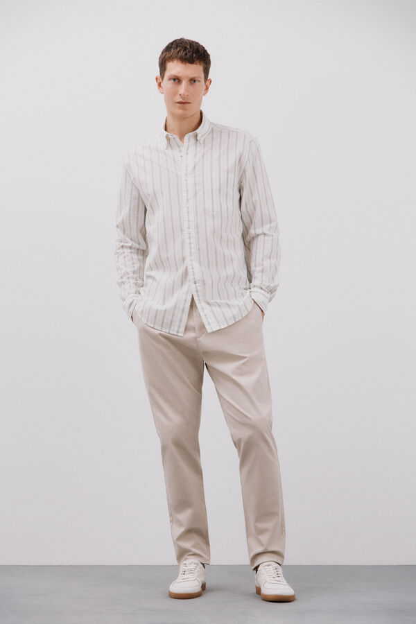 Cortefiel Striped shirt Green