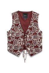 Vero Moda Colete com bordados Castanho