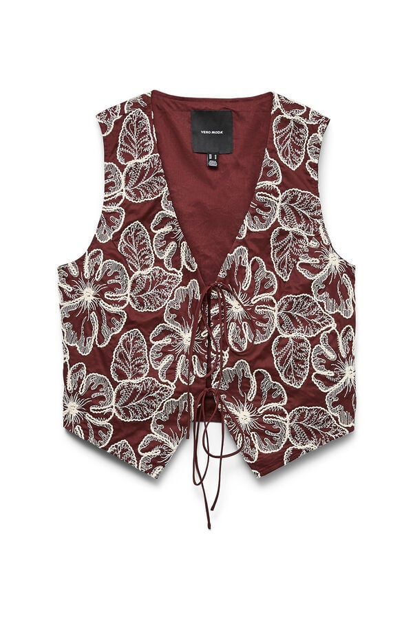 Vero Moda Colete com bordados Castanho