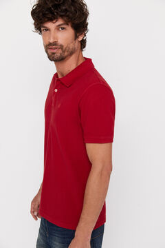 Cortefiel Plain faded polo shirt Red