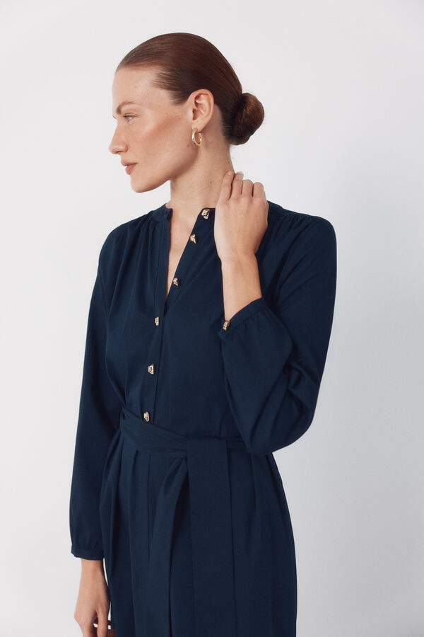 Cortefiel Poplin dress Navy