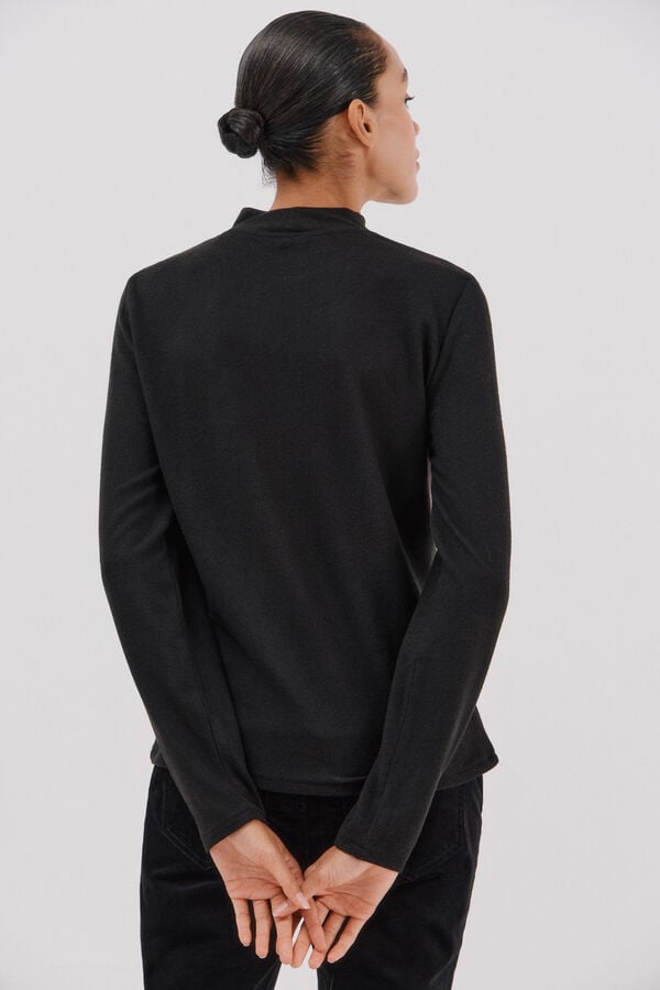 Cortefiel T-shirt with rhinestone detail Black