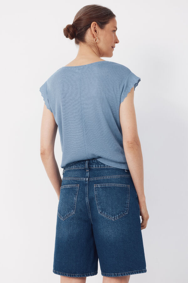 Cortefiel Camiseta pasamaner&iacute;a mangas Azul