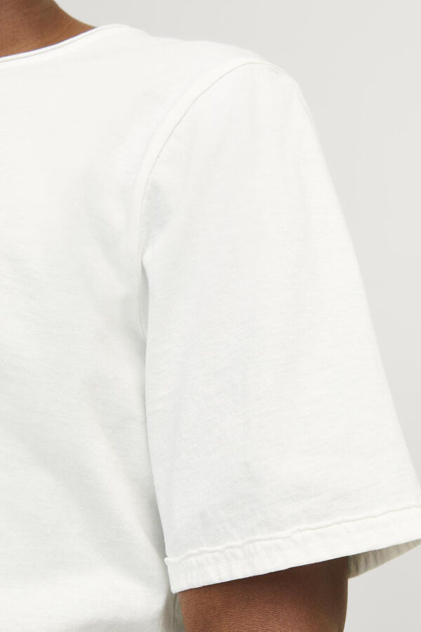 Cortefiel Camiseta lisa Blanco
