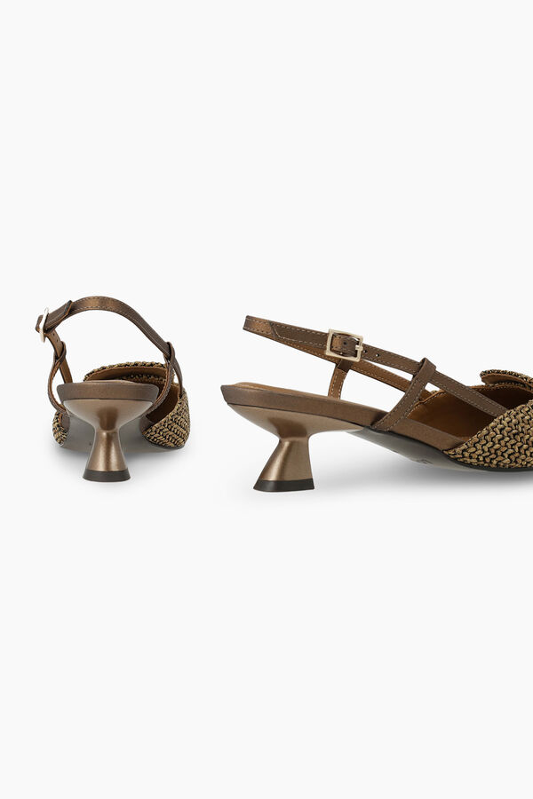 Lodi Sapatos de salto abertos atr&aacute;s em pele Castanho