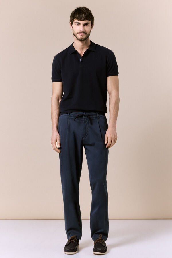 OOTO Piqu&eacute; basic polo shirt Navy