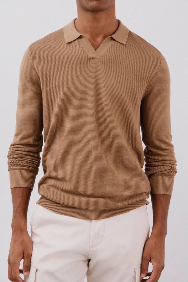 Cortefiel Fine knit jumper Beige