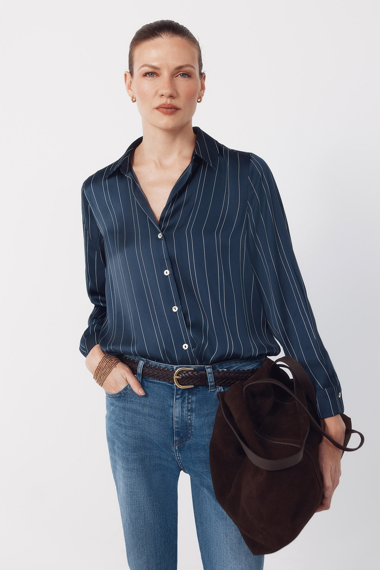 Cortefiel Satin-finish shirt