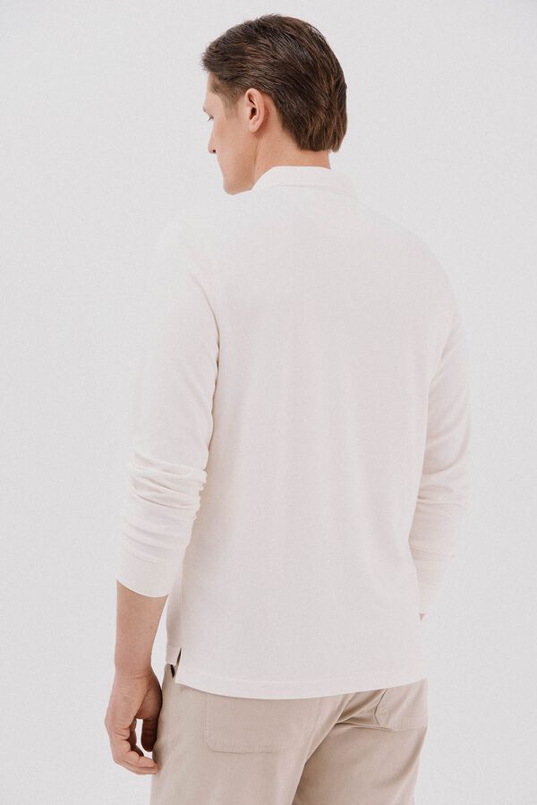 Cortefiel Polo refinado manga larga Marfil