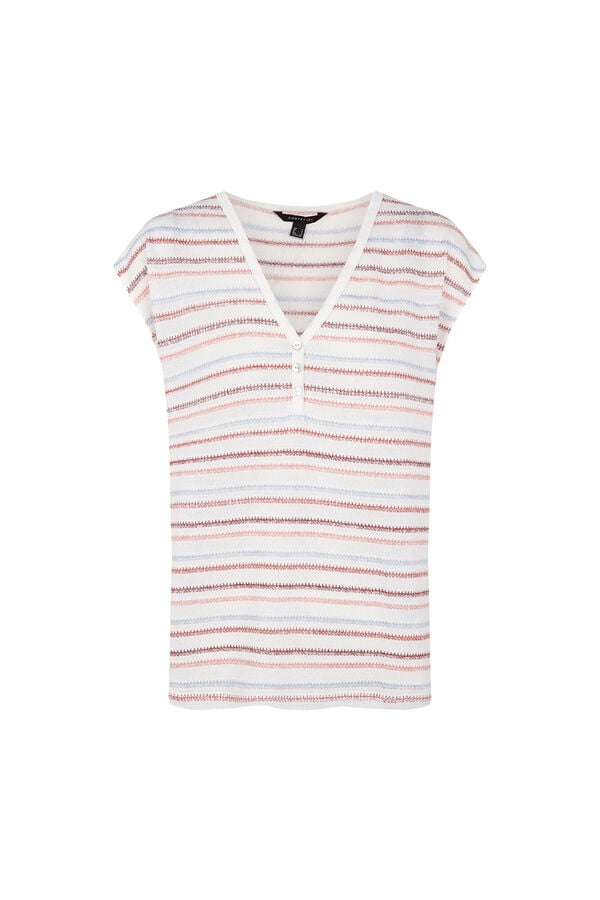 Cortefiel T-shirt com estrutura de riscas Multicolorido