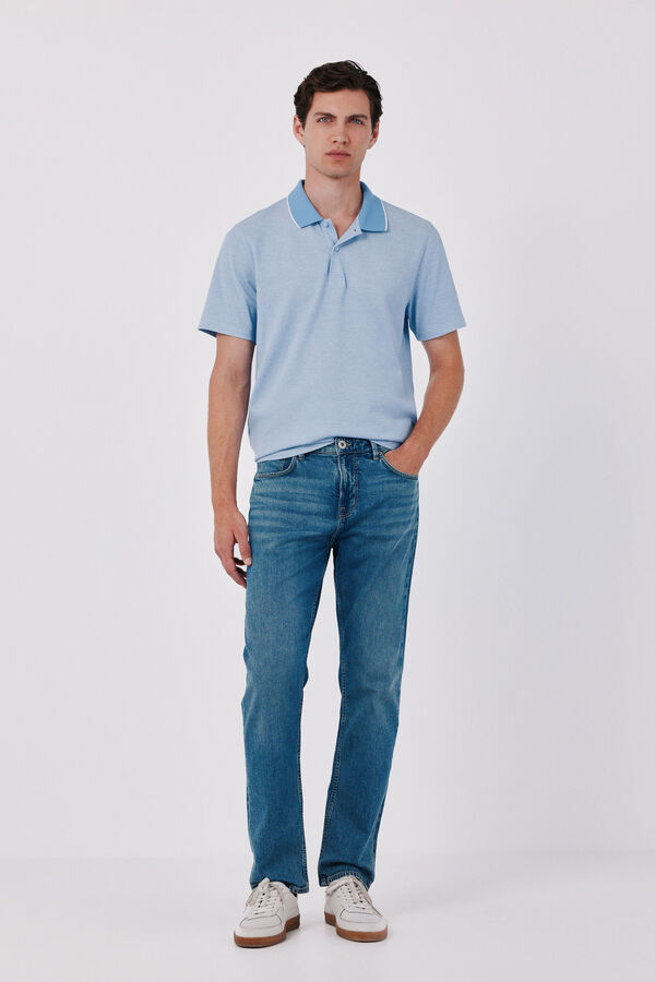 Cortefiel Polo oxford piqu&eacute; Azul