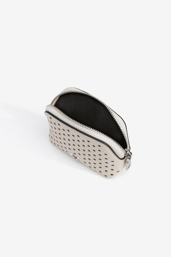Vilanova Bolsa com efeito couro perfurado Ecru