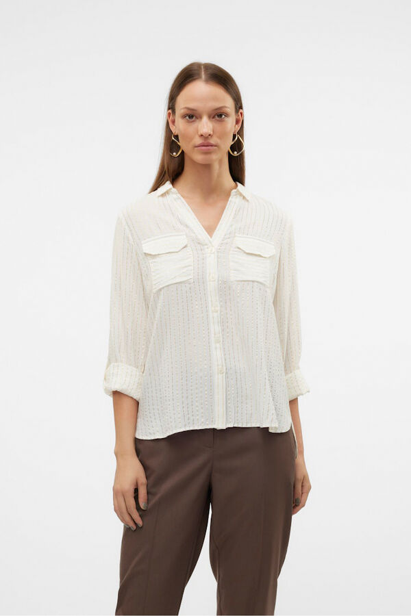 Vero Moda Camisa básica de manga comprida  Branco