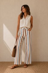 Vila Multicoloured wide leg trousers Multicolour
