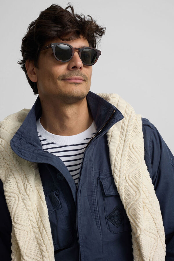 Silbon Patched parka Navy