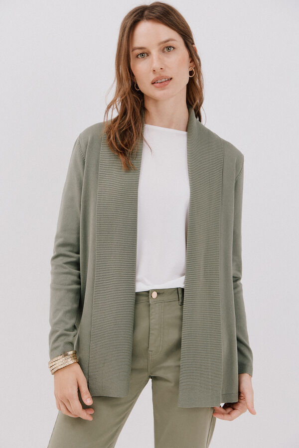 Cortefiel Cardigan with shawl neckline Kaki