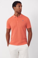 Cortefiel Embroidered polo shirt Coral