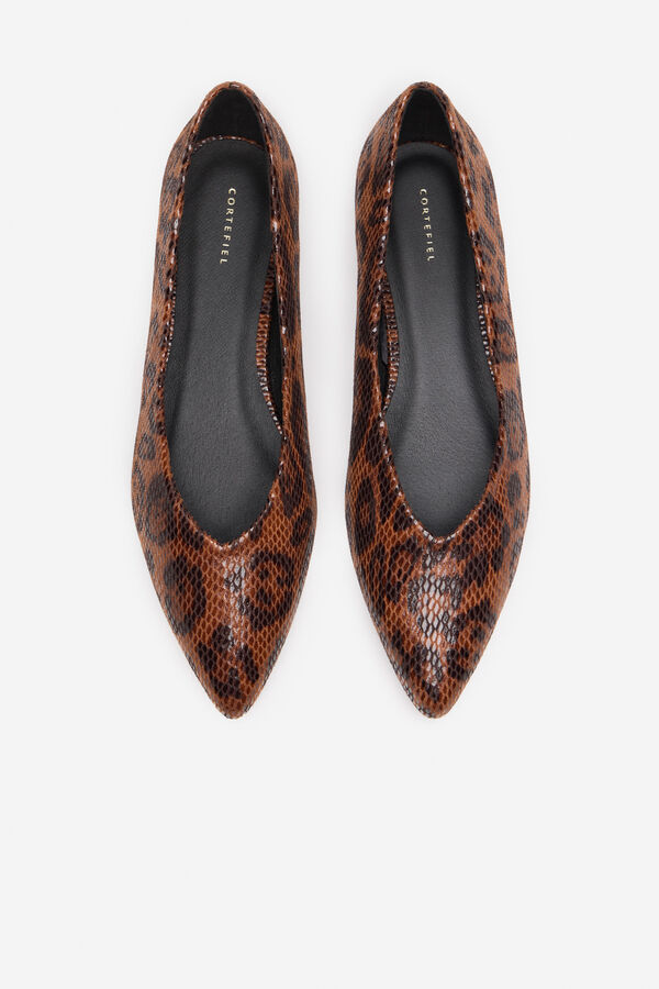 Cortefiel Ballerina shoe  Printed brown